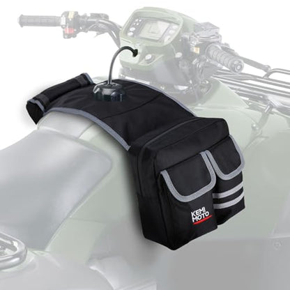 KEMIMOTO ATV Tank Bag Water-resistant Warm Cooler All Terrain Vehicles Accessories Motorcycle Saddle Bag Compatible with Sportsman Scrambler FourTrax Grizzly Snowmobile Bicycle, Black - color: Black