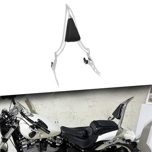 Detachable Sissy Bar 22" Passenger Backrest Pad Fit For Harley Softail Fat Boy FLFBS 2018-2023 Breakout FXSB 2013-2023 (Chrome)