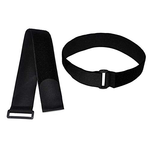 Fastening Hook and Loop Cable Straps,10Pack Black Self-Adhesive Cable Ties,Nylon Securing Straps with Buckles,Adjustable and Reusable Cinch Straps for Cords Organized and Tidy(1" x 31") - size: 1" x 31"