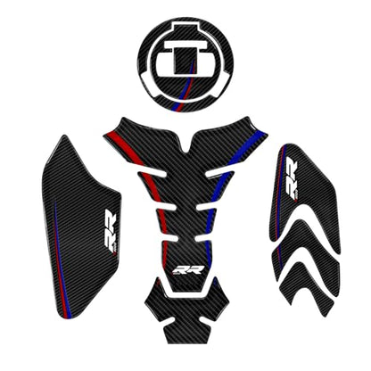 S1000RR Motorcycle Tank Pad Gas Tank Protector Compatible with BMW S1000RR S1K RR S1000 RR 2019-2024 3D Anti Slip Tank Pad Stickers Gas Oil Fuel Tank Pad Protectors (S1000RR) - size: S1000RR-1