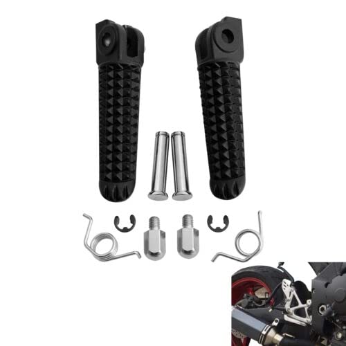 TCMT Front Foot Pegs Footrests Fit For Yamaha YZF R1 1998-25 YZF R6 2003-2020 YZF R6S 2003-2009 R1S R1M 2015-2024 Replace for 1KB-27461-00-00 - color: Sand Black