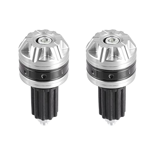 X AUTOHAUX 1 Pair Universal 18mm Handlebar End Caps Plug Bar End Aluminum Alloy for Motorcycle Silver Tone - color: Silver Tone