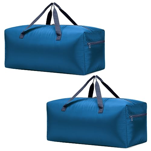 iFARADAY 2 Packs Foldable Duffel Bag 30" / 75L Lightweight with Water Rresistant for Travel - color: Blue-75L-2 Pack
