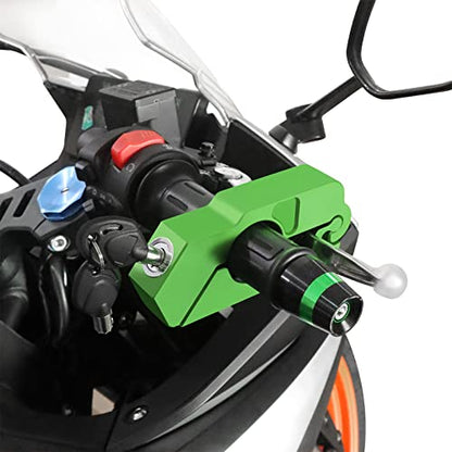 BAIONE Motorcycle Grip Lock Handlebar Throttle Security Lock Anti-Theft Scooters fit for ATV Motorcycles Dirt Street Bike (Green) - color: Green