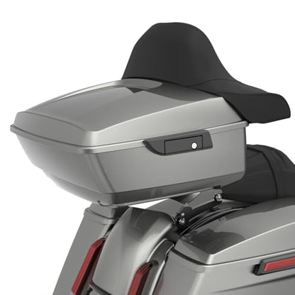 Advanblack 2025 Road Glide King Tour Trunk Pack Black Latch Wrap-Around Backrest Compatible with 1997-2025 Harley Touring Road Glide, Street Glide, Electra Glide (Mercury Silver) - color: Mercury Silver