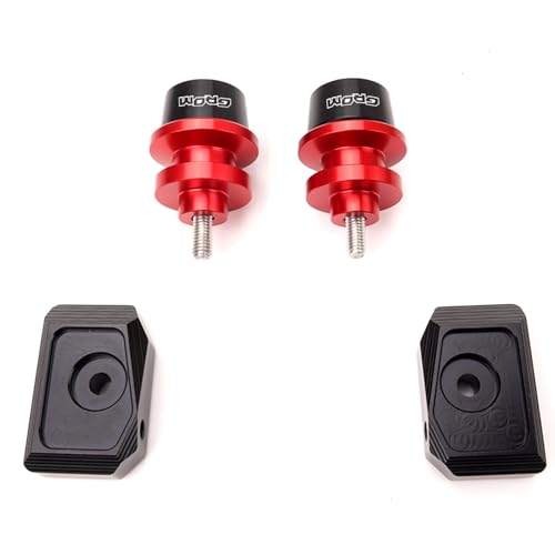 Compatible with Grom 125 2024 2025 MSX125 MSX 125 2013-2021 2022 2023 Grom Accessories CNC Motorcycle Swingarm Spools Sliders Rear Wheel Axle Stand Screws Adapter (Red) - color: Red