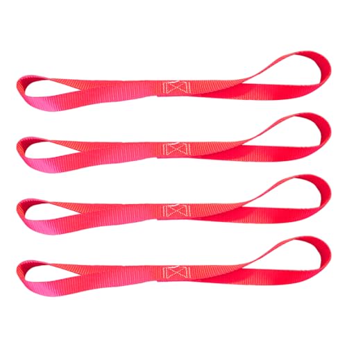 Mega Cargo Control Red (4 Pack) Soft Tie Loops for Securing ATV, UTV, Motorcycles, Scooters, Dirt Bikes, Lawn & Garden Equipment - color: Red (4 - Pack), size: Soft Tie Loops