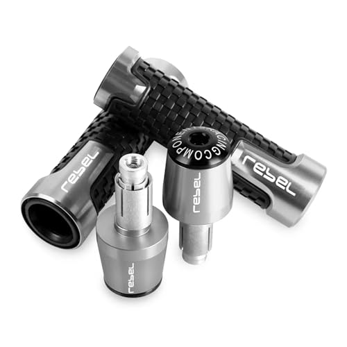 7/8'' Anti-Slip Grip Hand Motorcycle Handlebar Handle Bar Grips End Plugs For HONDA Rebel300 CMX500 CMX300 Rebel CMX 500 300(B-SILVER) - color: B-SILVER