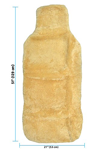 Eurow Genuine Australian Sheepskin Sideless Seat Cover, Ultra-Dense Real Sheepskin for Year-Round Comfort, Padded, Slip-Resistant Backing, Airbag Compatible, Easy Install, Universal Fit, Champagne - color: champagne