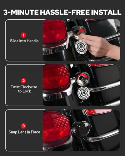 Benlari 2inch Rear Turn Signals, 60LEDs Turn Signals Kit with 2 Smoked Lens Cover Fit for Harley Touring Street Glide Electra Glide Road King Road Glide Sportster Iron 883 Dyna Softail 1986-2024