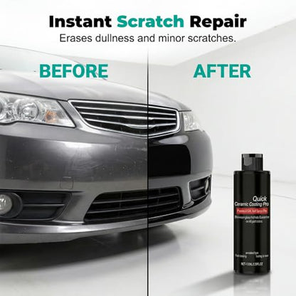 Quick Ceramic Coating Pro, 10.58 fl oz Car Quick Coat Spray, 3‑in‑1 Waterless Wash Scratch Repair & Gloss Restorer for Auto Detailing (1pc) - color: 1pc