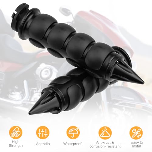 Motorcycle Hand Grips 1 Inch 25MM Handlebar Grip Throttle Non-Slip Universal Compatible with Harley Davidson Dyna Sportster 883 Road King Electra Glide Street Glide - color: Black-D