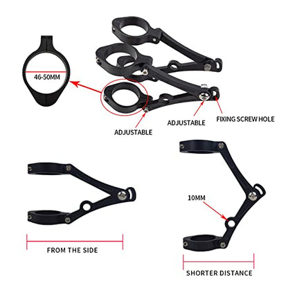 7inch CNC Motorcycle Headlight Housing Bucket with CNC Side Mounting Bracket 46-50MM Fork Tube Holder Clamps for Motorcycle - size: 50