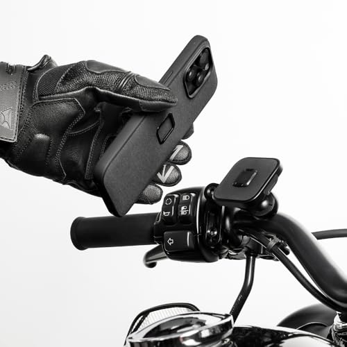 Peak Design Mobile Motorcycle Brake/Clutch Phone Mount, Qi2 Charging, SlimLink Mounting Technology, Rigid Arm, Fits a Variety of Brake and Clutch Perches, Vibration Isolator, Motorcycle Phone Mount