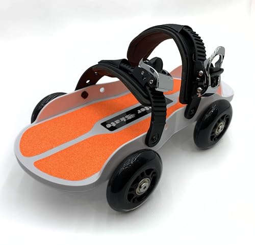 Strap-On Roller Skates for Adults - Use Your Own Shoes - Adjustable Straps - 80mm PU Wheels for Indoor/Outdoor Riding - Lightweight Recreational Skates - color: Orange
