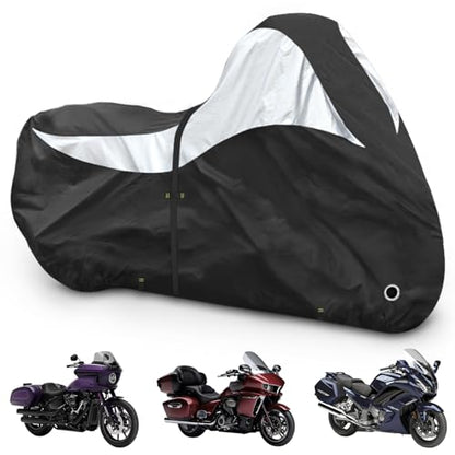 600D Motorcycle Cover, Heavy Duty Waterproof Motorcycle Covers Outdoor Storage with Lock-Holes Compatible with Harley Davidson, Honda, Suzuki, Yamaha (Side Box) - size: Side Box