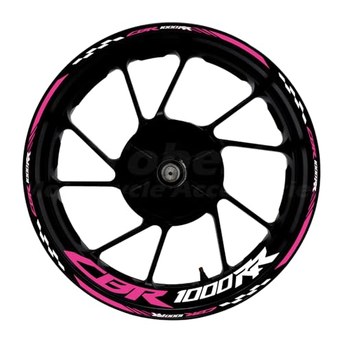 CBR 17 inch Wheel Rim Stickers Decals Tape Compatible with CBR1000RR 2004-2025 Motorcycle Reflective Rim Tapes Sticker Stripe(Watermelon Red) - color: Watermelon Red