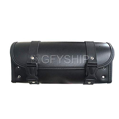 Motorcycle Fork Bag Waterproof Motorbike Tool Bag Handlebar Bag PU Leather Saddlebag Front Rear Storage Tool Pouch