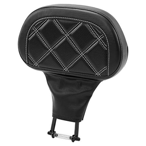 C.C. RIDER Rider Backrest Pad, Rider Sissy Bar fit for Harley Touring Road King Street Glide Road Glide Tri-Glide 2009-2023 Trike 2010-2011 CVO Custom Bikes - color: Rider Backrest Black White