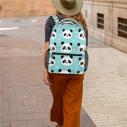 Kids Backpack for Boys Girls, Large Capacity College School Bag Bookbag Cute Panda Casual Travel Daypack - color: Cute Panda