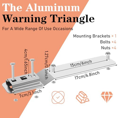 1 Set Slow Moving Vehicle Sign with Mounting Bracket 14 x 16 Inch Slow Moving Vehicle Triangle Sign Aluminum Warning Triangles for Vehicles Golf Cart Tractor Outdoor Accessories