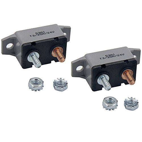 ZOOKOTO 2pcs 12-24V 30 Amp ATV Resettable Circuit Breaker Fuse holder 30A - color: 2Pcs, size: 30A