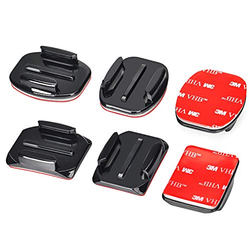 Helmet Adhesive Sticky Mounts Curved Attachment Flat 3M Mount Compatible with GoPro Hero 13 12 11 10 Max 9 8 7 6 5 4 Session DJI Osmo Action Cameras (6 Packs) - color: 6 Packs