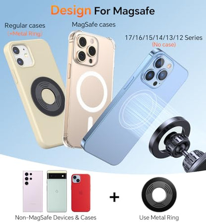 Romuto Magnetic Phone Holder for Gym Mag Safe Phone Holder【Dual Grip】 Gym Phone Holder Magnet Phone Camera Mount for Gym Accessories for Mothers Gift Attach to Metal Surface with iPhone 17 Pro Max 16