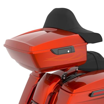 Advanblack 2025 Road Glide King Tour Trunk Pack Black Latch Wrap-Around Backrest Compatible with 1997-2025 Harley Touring Road Glide, Street Glide, Electra Glide (Whiskey Firestorm) - color: Whiskey Firestorm