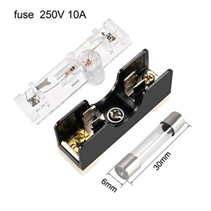 uxcell Fuse Holder FS-101 Single Pole with Indicator Light 6mmx30mm Fuse Included 250V 10A 5Pcs