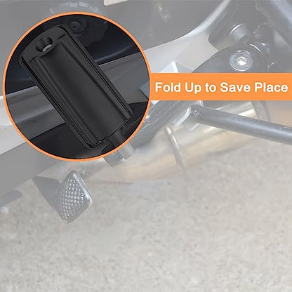 Motorcycle 1.25" Long Angled Highway Footpegs Adjustable Foot Pegs Footrests with Clamps Mounts kit Compatible with Harley Touring Sportster Softail Road Glide with 1 1/4 inch Engine Guard
