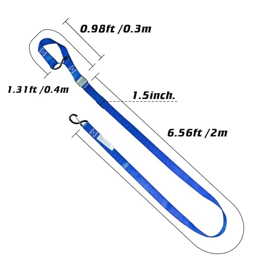 XSTRAP STANDARD Motorcycle Tie Down Straps- (2 Pack) 3,000lb Break Strength, 1.5 IN X 8FT Heavy-Duty Cambuckle Tie Down Set with S Hook and Soft Loops, Handlebar Strap for Dirt Bike, Kayak, Boat, Blue - color: Blue