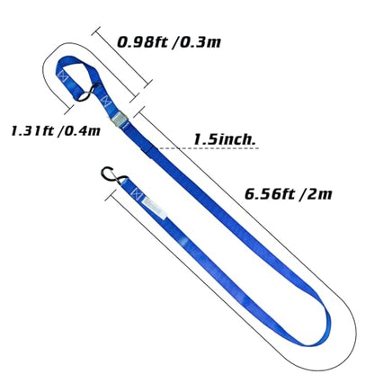 XSTRAP STANDARD Motorcycle Tie Down Straps- (2 Pack) 3,000lb Break Strength, 1.5 IN X 8FT Heavy-Duty Cambuckle Tie Down Set with S Hook and Soft Loops, Handlebar Strap for Dirt Bike, Kayak, Boat, Blue - color: Blue
