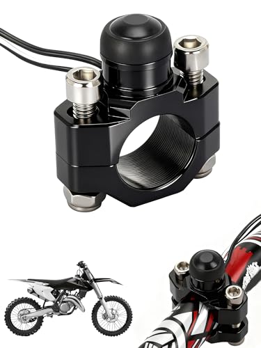 JFG RACING Dirt Bike Engine Stop Start Kill Switch Button CNC with Mounting Backplate Universal for Dirt Pit Bike MX Motocross Supermoto Racing ATV Quad KAYO - Black - color: Black, size: Medium