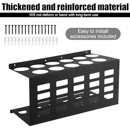 Penitue 2pcs Wall Mount Caulk Tube Holder, Durable Carbon Steel Sealant Storage Rack with Holds 11 Tubes for Workshop Shop Garage (Black)