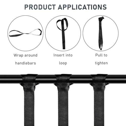 Wevdn 8 PCS Soft Loop Tie Down Straps, 1.1"x 18" Heavy Duty Tie Down Loops, 1500lb Load Capacity, 4500lb Breaking Strength for Securing Bikes, Motorcycles, Scooters, Lawn Equipment (Black) - color: Black, 8 PCS