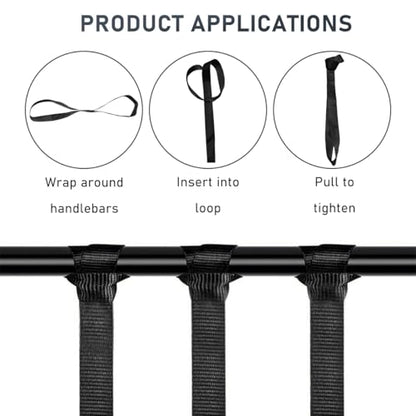 Wevdn 8 PCS Soft Loop Tie Down Straps, 1.1"x 18" Heavy Duty Tie Down Loops, 1500lb Load Capacity, 4500lb Breaking Strength for Securing Bikes, Motorcycles, Scooters, Lawn Equipment (Black) - color: Black, 8 PCS
