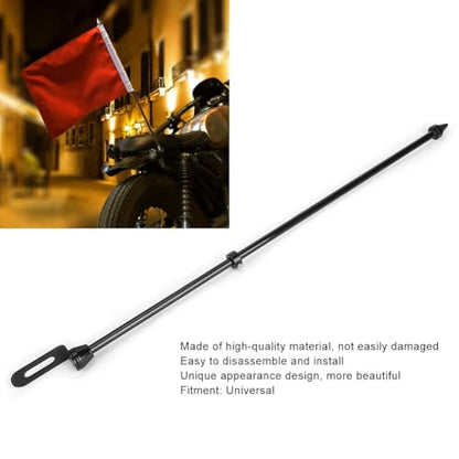 Universal Motorcycle Flagpole Mount, Rear Seat Luggage Rack Flag Pole Holder Accessory for Motorbike Scooter ATV