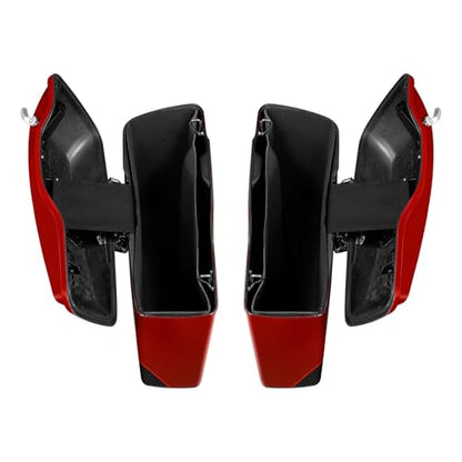 HR3 Billiard Red/Vivid Black Hard Saddlebags Compatible with 2020 Road Glide Limited FLTRK 2021 Ultra Limited FLHTK (Replace for OEM) Fit for 2014-2023 Harley Touring Models - color: Billiard Red / Vivid Black