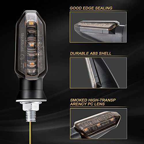 4PCS Motorcycle Turn Signals 12V Universal Front Rear Blinker Turn Signal LED Lights Super Bright Amber Lamp for Motorcycle Motorbike Scooter Off Road Quad Cruiser