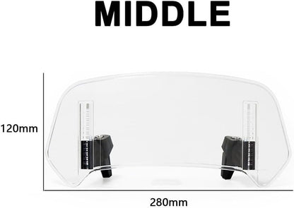 Motorcycle Windshield for Yamaha TW 200 1992-2019 2020 2021 2022 2023 2024 2025 2026, Height Adjustable Clip-On Windscreen Front Screen Deflector Extender Windscreen Spoiler,280MM - size: 280MM