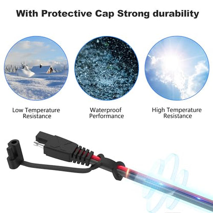OYMSAE 30ft SAE Connector, Solar Panel Extension Cable, Quick Disconnect Wire for Automotive, RV, Motorcycle, Marine, Boat - 16AWG Battery Charging Plug (30FT 16AWG) - size: 30 ft