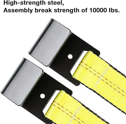 Tow Dolly Basket Straps with Flat Hook & Universal Motorcycle Tie Down Straps for Rear Wheel Tires