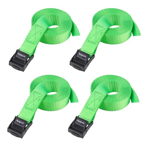 Ayaport Lashing Straps with Buckles Adjustable Cam Buckle Tie Down Cinch Strap - color: Green, size: 0.75'' x 6'