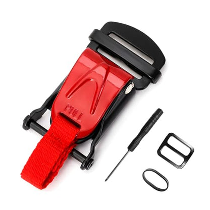 Sun Walker Helmet Quick Release Buckle Kit, Motorcycle Helmet Pull Lock for Chin Strap Up to 1", Bicycle Ratcheted Buckle Set (Red) - color: Red