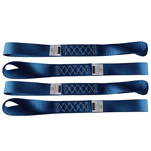Heavy Duty Soft Loop Tie Down Straps (4PK) 1.5 inches 18 inches 10,000 LBS Breaking Strength Soft tie downs for Motorcycle, ATV, UTV, Bicycle and Trailer - color: blue