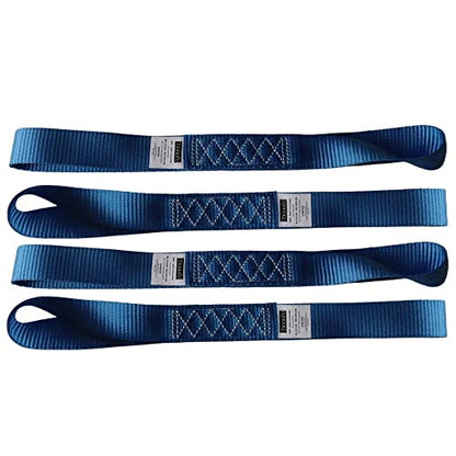 Heavy Duty Soft Loop Tie Down Straps (4PK) 1.5 inches 18 inches 10,000 LBS Breaking Strength Soft tie downs for Motorcycle, ATV, UTV, Bicycle and Trailer - color: blue