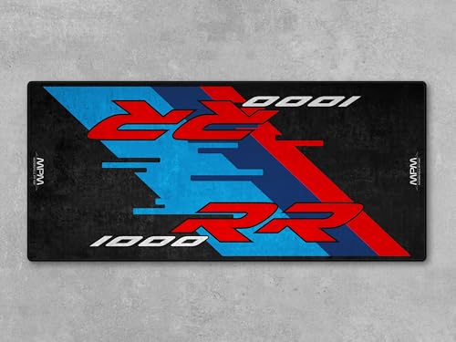 Parking Mat for S1000RR Motorcycle Model, Display and Pit Mat, Washable Non-Slip Garage and Showroom Floor Carpet (Size 2: 102 x 47/260 x 120 cm) - size: 3'11" x 8'6" (Oblong)