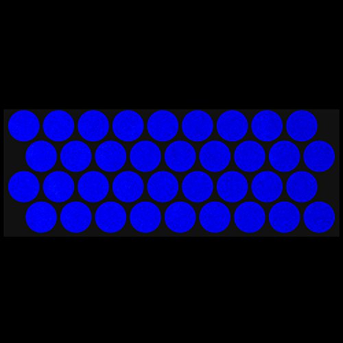 LiteMark Reflective Blue 1 Inch Circle Sticker Decals for Helmets, Bicycles, Strollers, Wheelchairs and More - Pack of 36 - color: Light Blue