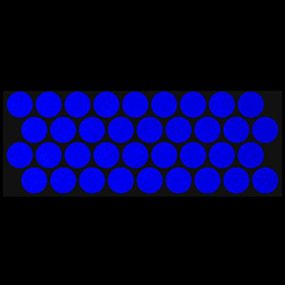 LiteMark Reflective Blue 1 Inch Circle Sticker Decals for Helmets, Bicycles, Strollers, Wheelchairs and More - Pack of 36 - color: Light Blue
